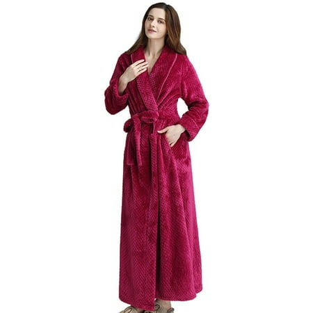 Female Men s Fleece Bathrobe Shawl Soft Spa Bathrobe S-2XL