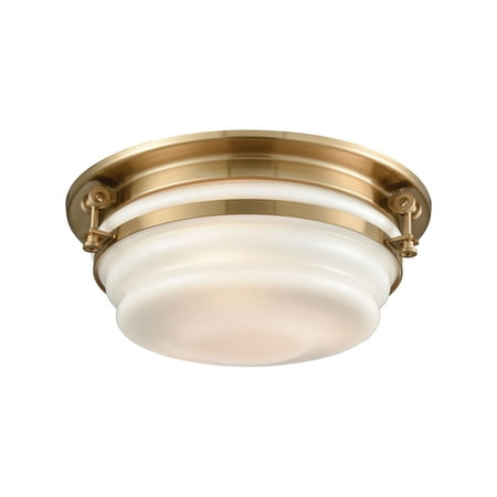 Elk Home Riley 15 Wide 3-Light Flush Mount - Satin Brass