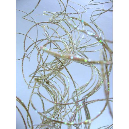 2 Pieces of Natural Curly Ting WHITE SPARKLE (32 stems) 27 inches