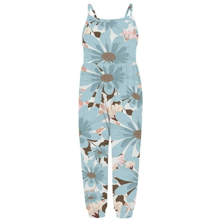 DNDKILG Baby Toddler Sleeveless Floral Clothes Jumpsuit for Girls Strap Romper Light blue 1Y-6Y 110
DNDKILG Baby Toddler Sleeveless Floral Clothes Jumpsuit for Girls Strap Romper Light blue 1Y-6Y 110