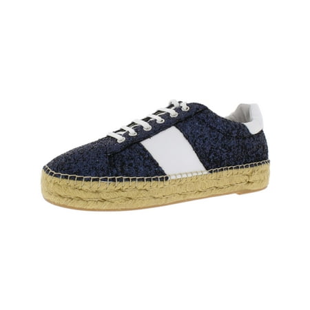 Marc Fisher Womens Leather Glitter Espadrilles Blue 6.5 Medium (B M)