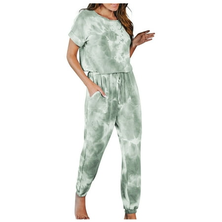 Women s 2 Piece Lounge Outfits Pajamas Casual Crewneck Tie Dye Short Sleeve Top and Drawstring Pants Sets Sleepwear
Women s 2 Piece Lounge Outfits Pajamas Casual Crewneck Tie Dye Short Sleeve Top and Drawstring Pants Sets Sleepwear