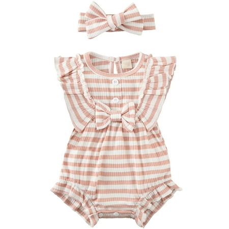 Actoyo Infant Baby Girl Romper Bodysuit One-pieces Playsuit Outfit Set Clothes 0-18M
