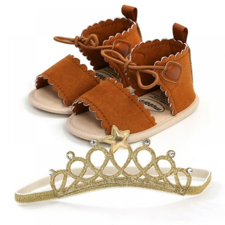 Infant Baby Girl Boy Sandal + Crown Headband Beach Sandals Soft Rubber Sole Anti-Slip Summer Bow Shoes Toddler Flats First Walkers Crib Shoe 0-18Months
Infant Baby Girl Boy Sandal + Crown Headband Beach Sandals Soft Rubber Sole Anti-Slip Summer Bow Shoes Toddler Flats First Walkers Crib Shoe 0-18Months
