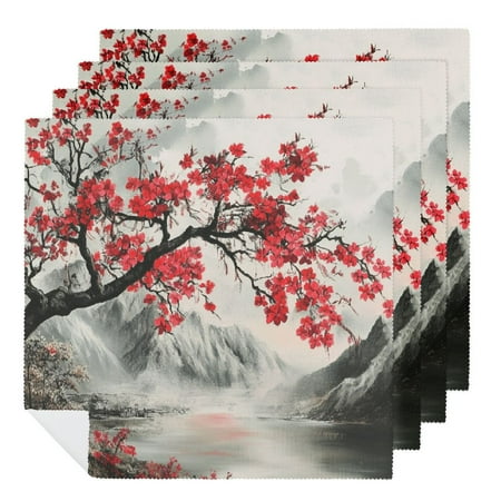 Facannap Red Flowers Polyester Cloth Napkins for Farmhouse Party Dining Table Decor - Pack of 4 2 PCS
Facannap Red Flowers Polyester Cloth Napkins for Farmhouse Party Dining Table Decor - Pack of 4 2 PCS