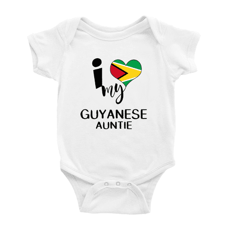 I Heart My Guyanese Auntie Guyana Love Flag Newborn Baby Bodysuits (White 6-12 Months)
I Heart My Guyanese Auntie Guyana Love Flag Newborn Baby Bodysuits (White 6-12 Months)