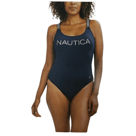 Nautica Women s Standard Cross Back One Piece (Deep Sea X-Small)