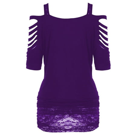 Fsqjgq Shirts Woman Women Blouse Sling Gothic Top Fashion Casual Ripped Shoulder Off Shirt Women s Blouse Bra Top Tops for Women Polyester() Purple L
Fsqjgq Shirts Woman Women Blouse Sling Gothic Top Fashion Casual Ripped Shoulder Off Shirt Women s Blouse Bra Top Tops for Women Polyester() Purple L