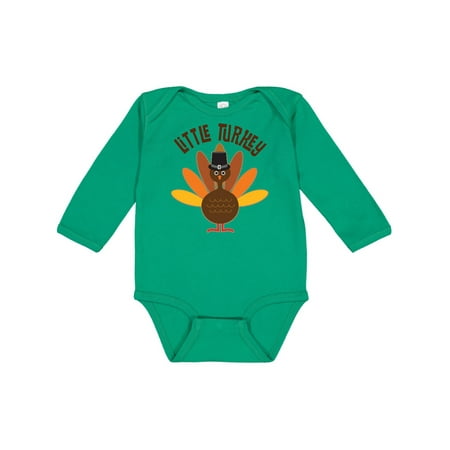 Inktastic Little Turkey Thanksgiving Gift Baby Boy or Baby Girl Long Sleeve Bodysuit