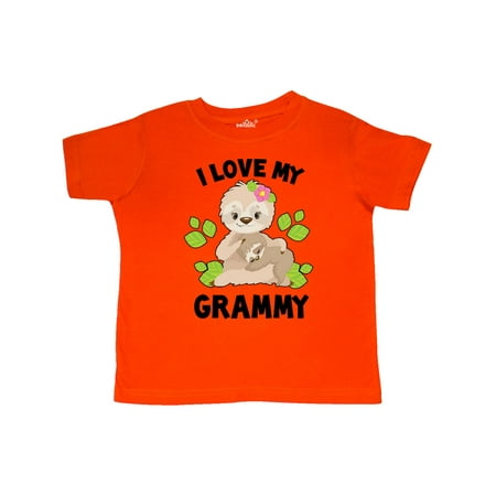 Inktastic Cute Sloth I Love My Grammy with Green Leaves Gift Toddler Boy or Toddler Girl T-Shirt