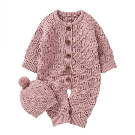Baby Sweater Romper Warm Knit Romper Jumpsuit Long Sleeve One Piece Outfits with Warm Hat
Baby Sweater Romper Warm Knit Romper Jumpsuit Long Sleeve One Piece Outfits with Warm Hat