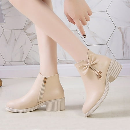 Cathalem Booties Women Boots Medium Heel Woman Female Winter Boots Thick Heel Medium Heel Versatile Womens Low Heel Boots Leather White 6.50
Cathalem Booties Women Boots Medium Heel Woman Female Winter Boots Thick Heel Medium Heel Versatile Womens Low Heel Boots Leather White 6.50