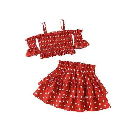 Livingsenburg Toddler Girl 2 Piece Ruffle Skirt Crop Top High Waist Tiered Skirt Set Polka Dot Outfits
Livingsenburg Toddler Girl 2 Piece Ruffle Skirt Crop Top High Waist Tiered Skirt Set Polka Dot Outfits