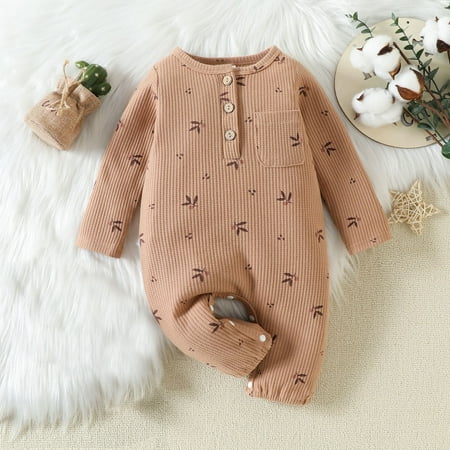 Baby Girls Boys Autumn Floral Print Button Long Sleeve Romper Jumpsuit Clothes Bronze 60
Baby Girls Boys Autumn Floral Print Button Long Sleeve Romper Jumpsuit Clothes Bronze 60