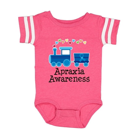 Inktastic Apraxia Awareness Ribbon Train Gift Baby Boy or Baby Girl Bodysuit