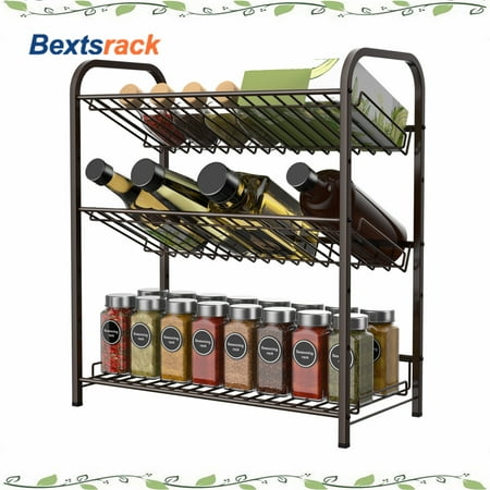 Bextsrack 3 Layers Adjustable Storage Shelf for kitchen (Bronze)