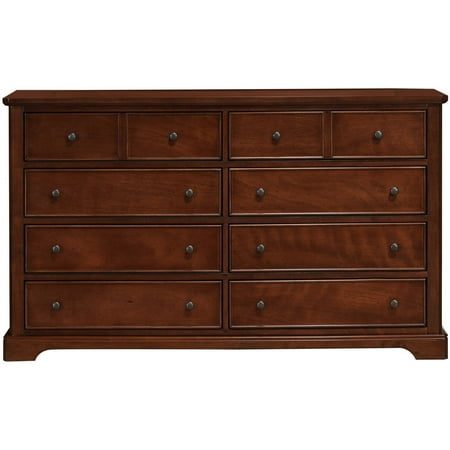 Better Homes and Gardens Langston 8-Drawer Double Dresser, Mahogany Finish