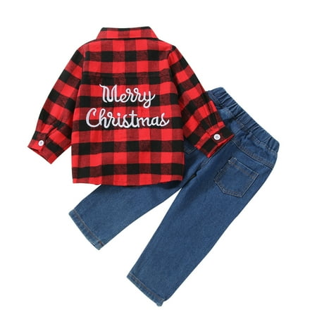 BULLPIANO 2Pcs Kids Baby Boys Girls Plaid Shirt Jacket Coat + Holes Jeans Outfit Set 1-6 Years
BULLPIANO 2Pcs Kids Baby Boys Girls Plaid Shirt Jacket Coat + Holes Jeans Outfit Set 1-6 Years
