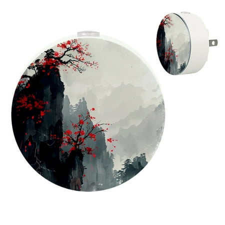 Ink Red Flower Mountain Automatic night lights plug into wall Dusk to Dawn Sensor Nightlights for Kids & Adults for Bathroom Hallway
Ink Red Flower Mountain Automatic night lights plug into wall Dusk to Dawn Sensor Nightlights for Kids & Adults for Bathroom Hallway