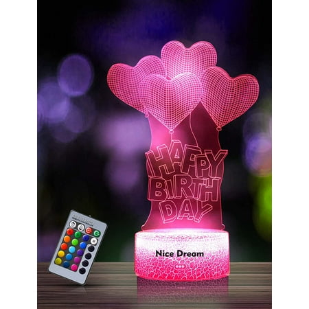 Heart Balloons Night Light for Kids 3D Illusion Night Lamp 16 Colors Changing with Remote Control Room Decor Birthday Gifts for Children Boys Girls
Heart Balloons Night Light for Kids 3D Illusion Night Lamp 16 Colors Changing with Remote Control Room Decor Birthday Gifts for Children Boys Girls