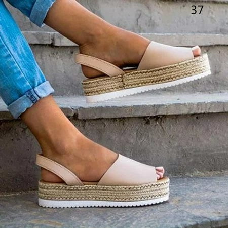 Women Wedges Sandals Open Toes Breathable Wear-resistant Female Shoes for Summer 37
Women Wedges Sandals Open Toes Breathable Wear-resistant Female Shoes for Summer 37