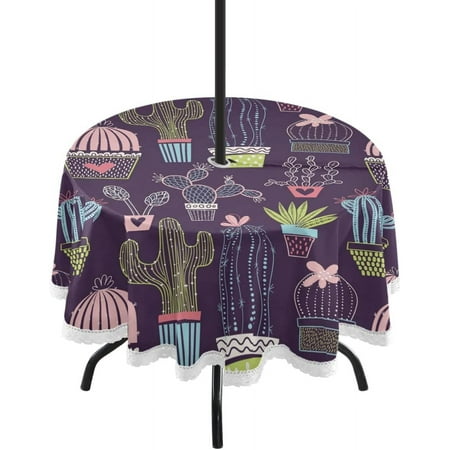 SKYSONIC Cactus Outdoor Round Tablecloth Waterproof Stain-Resistant Non-Slip Circular Tablecloth 60 Inch with Umbrella Hole and Zipper for Tabletop Backyard Party BBQ Decor
SKYSONIC Cactus Outdoor Round Tablecloth Waterproof Stain-Resistant Non-Slip Circular Tablecloth 60 Inch with Umbrella Hole and Zipper for Tabletop Backyard Party BBQ Decor