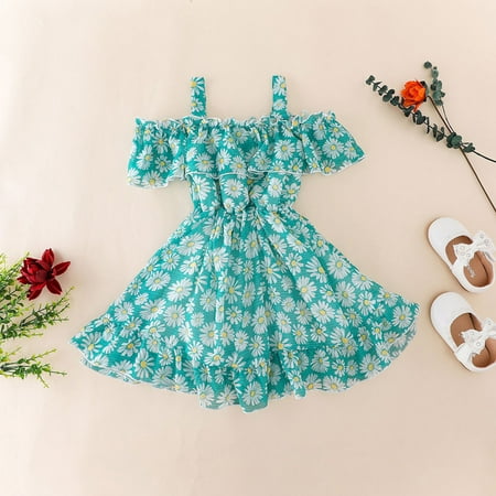 Tking Fashion Toddler Kids Baby Girls Floral Print Casual Ruffle Slip Dress Party Princess Green 110
Tking Fashion Toddler Kids Baby Girls Floral Print Casual Ruffle Slip Dress Party Princess Green 110