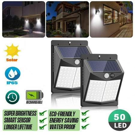Solar Lights Outdoor 50 LED Solar Motion Sensor Lights Outdoor with 3 Optional Modes Wide-Angle Design IP65 Waterproof 2Pack
Solar Lights Outdoor 50 LED Solar Motion Sensor Lights Outdoor with 3 Optional Modes Wide-Angle Design IP65 Waterproof 2Pack