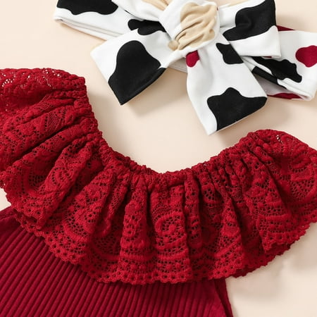Aayomet Infant Girls Sleeveless Ribbed Lace Romper Bodysuit Bowknot Leopard Prints Bell Bottoms Pants Headbands Girl Bundle Red 3-6 Months
Aayomet Infant Girls Sleeveless Ribbed Lace Romper Bodysuit Bowknot Leopard Prints Bell Bottoms Pants Headbands Girl Bundle Red 3-6 Months