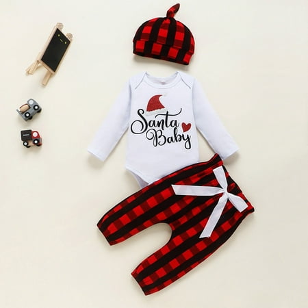 Leutsin Newborn Infant Baby Girls Boys Christmas Letter Plaid Romper+Pants+Hat Outfits
Leutsin Newborn Infant Baby Girls Boys Christmas Letter Plaid Romper+Pants+Hat Outfits