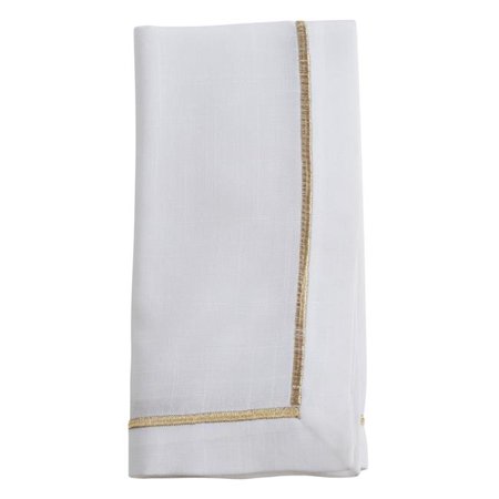 20 in. Embroidered Line Design Napkins White & Gold - Set of 4
20 in. Embroidered Line Design Napkins White & Gold - Set of 4