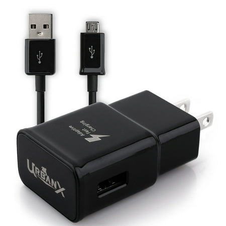UrbanX Fast Adaptive Wall Adapter Charger and Micro USB Cable Compatible with Motorola Moto X 2nd Gen - Black
