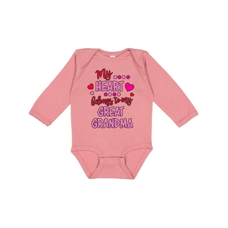 Inktastic My Heart Belongs to my Great Grandma Gift Baby Boy or Baby Girl Long Sleeve Bodysuit
Inktastic My Heart Belongs to my Great Grandma Gift Baby Boy or Baby Girl Long Sleeve Bodysuit