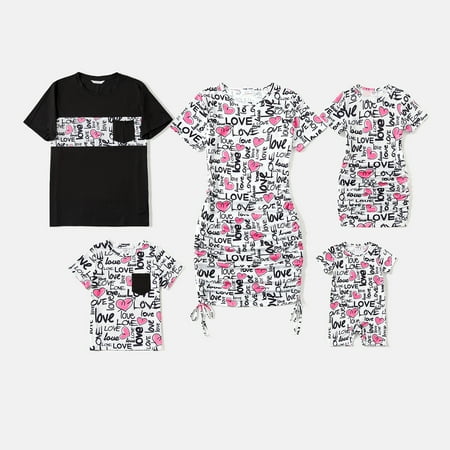 PatPat Easter Family Matching Allover Heart & Letter Print Drawstring Ruched Bodycon Dresses and Short-sleeve T-shirts
PatPat Easter Family Matching Allover Heart & Letter Print Drawstring Ruched Bodycon Dresses and Short-sleeve T-shirts