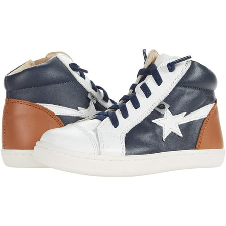 Old Soles Boys Shoot-High Toddler/Little Kid 2.5 Little Kid Navy/Snow/Tan