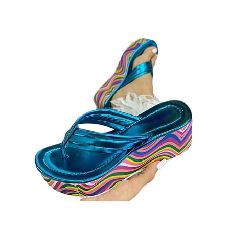 Bellella Ladies Thong Sandal Platform Flip Flops Beach Wedge Sandals Fashion Shoes Indoor Outdoor Party Slides Blue 6.5
Bellella Ladies Thong Sandal Platform Flip Flops Beach Wedge Sandals Fashion Shoes Indoor Outdoor Party Slides Blue 6.5
