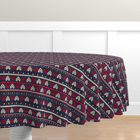 Cotton Sateen Tablecloth 90 Round - Folk Heart Christmas Stripe Art Hearts Farmhouse Holiday Rustic Print Custom Table Linens by Spoonflower
Cotton Sateen Tablecloth 90 Round - Folk Heart Christmas Stripe Art Hearts Farmhouse Holiday Rustic Print Custom Table Linens by Spoonflower