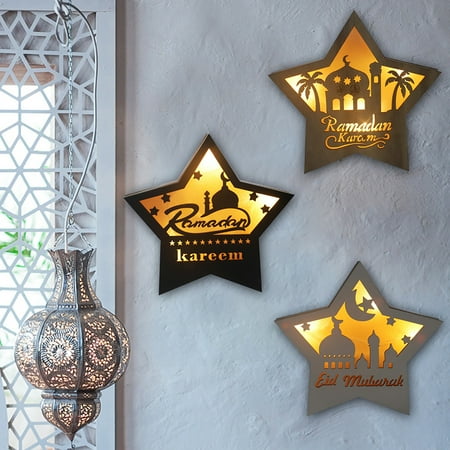 Farfi Ramadan Lamp Moon Star Shape Exquisite Wooden Ramadan Eid Decorations for Home
Farfi Ramadan Lamp Moon Star Shape Exquisite Wooden Ramadan Eid Decorations for Home