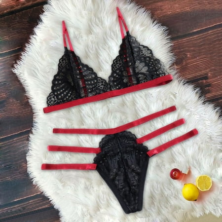 KOOYI Women Sexy Bra Lace Thong Sleepwear G-String Hollow Lingerie Underwear Set Valentine s Nightgown Pajamas Black / XXL
KOOYI Women Sexy Bra Lace Thong Sleepwear G-String Hollow Lingerie Underwear Set Valentine s Nightgown Pajamas Black / XXL