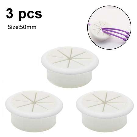 3PCS Flexible Desk Grommet 50mm Desk Grommet Aperture