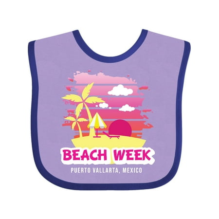 Inktastic Beach Week Puerto Vallarta Mexico with Palm Trees Gift Baby Girl Bib
