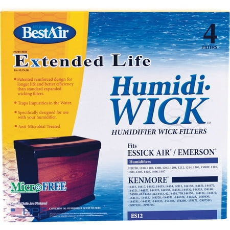 BestAir Extended Life Humidi-Wick ES12 Humidifier Wick Filter (4-Pack) ES12-2 Pack of 2 ES12-2 506249 Bundle 2
BestAir Extended Life Humidi-Wick ES12 Humidifier Wick Filter (4-Pack) ES12-2 Pack of 2 ES12-2 506249 Bundle 2