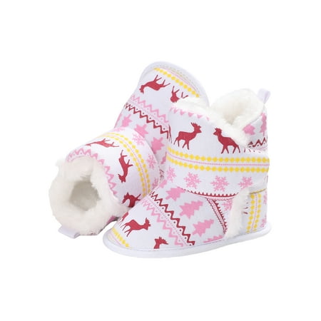 Winter Newborn Baby Boots Girls Boys Lovely Bow Hair Ball First Walkers Shoes Soft Sole Fur Snow Warm Booties