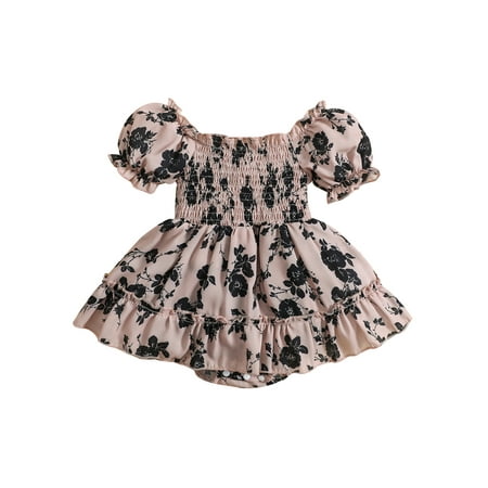Jkerther Baby Girls Romper Dress Short Sleeve Off-shoulder Floral Bodysuit Clothes for Daily Party
Jkerther Baby Girls Romper Dress Short Sleeve Off-shoulder Floral Bodysuit Clothes for Daily Party