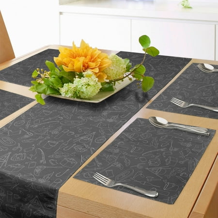 Fishing Theme Table Runner & Placemats Monochrome Illustration with Hand Drawing Angling and Camping Objects Set for Dining Table Decor Placemat 4 pcs + Runner 12 x72 White and Grey by Ambesonne
Fishing Theme Table Runner & Placemats Monochrome Illustration with Hand Drawing Angling and Camping Objects Set for Dining Table Decor Placemat 4 pcs + Runner 12 x72 White and Grey by Ambesonne