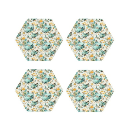 Coasters Set of 4 - travel SUV RV camping Drink Coasters for Tabletop Protection Leather Coasters for Living Room Decor and Housewarming Gift Hexagon
Coasters Set of 4 - travel SUV RV camping Drink Coasters for Tabletop Protection Leather Coasters for Living Room Decor and Housewarming Gift Hexagon