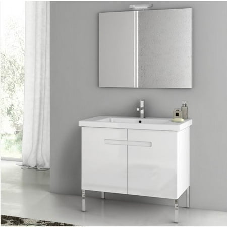 ACF by Nameeks ACF NY02-GW New York 32-in. Single Bathroom Vanity Set - Glossy White