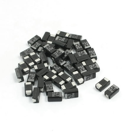 50Pcs SMT SMD 6032 Case C 4.7uF 35V Black Chip Tantalum Capacitors