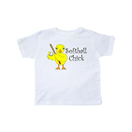 Inktastic Softball Chick Text Narrow Gift Toddler Toddler Girl T-Shirt
