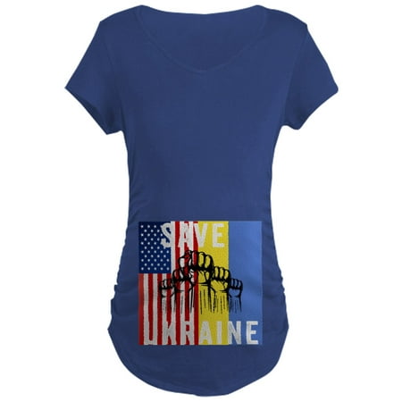 CafePress - Save Ukraine Stop War Maternity T Shirt - Maternity Dark T-Shirt